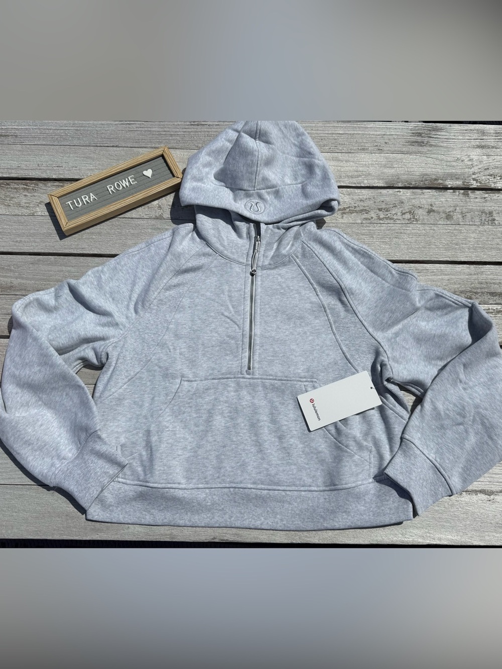 Lululemon Scuba Oversized Half Zip Hoodie Heathered Core Light Grey M/L NWT
